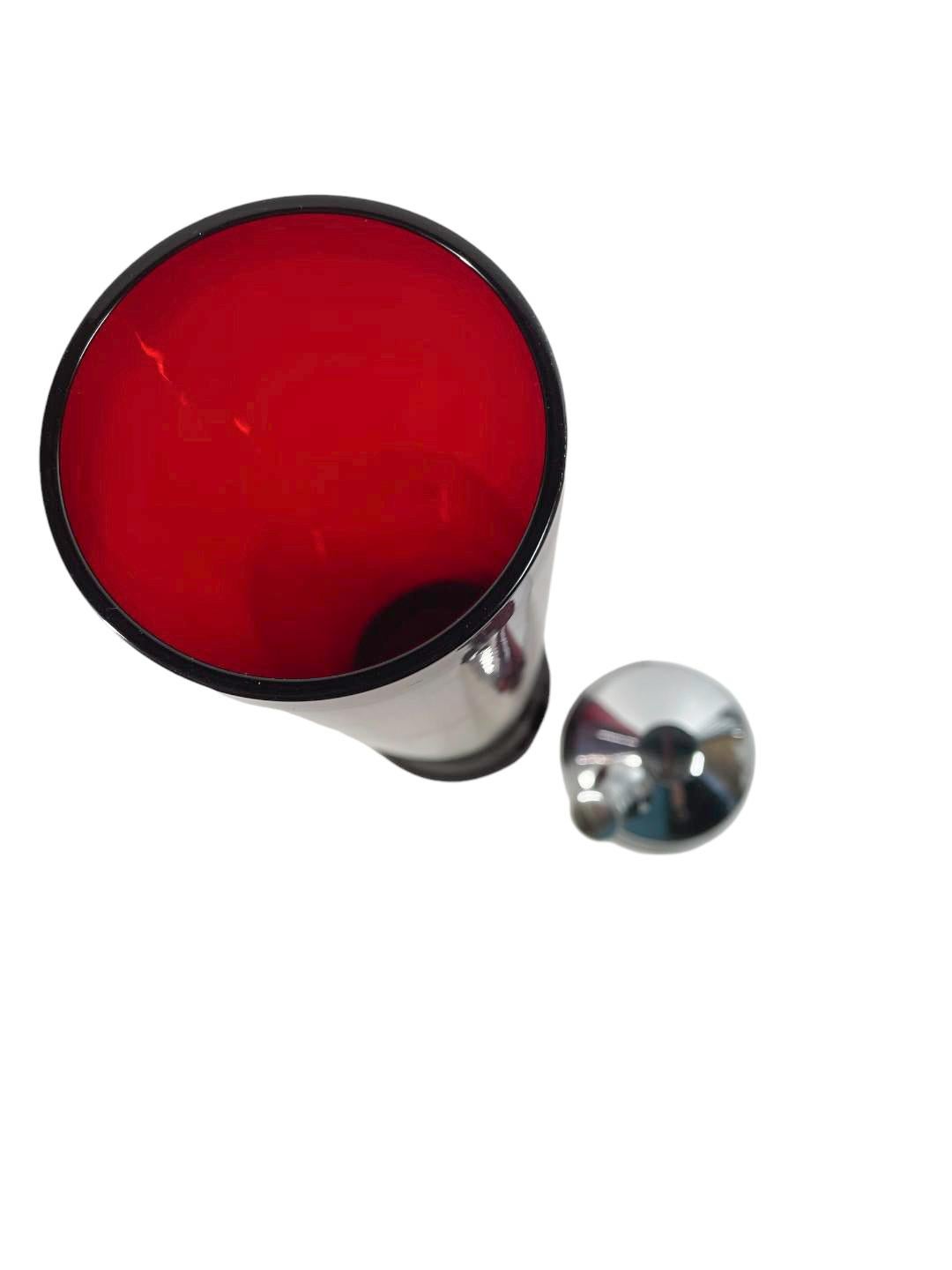 Art Decó Vaso Rojo Rubí 