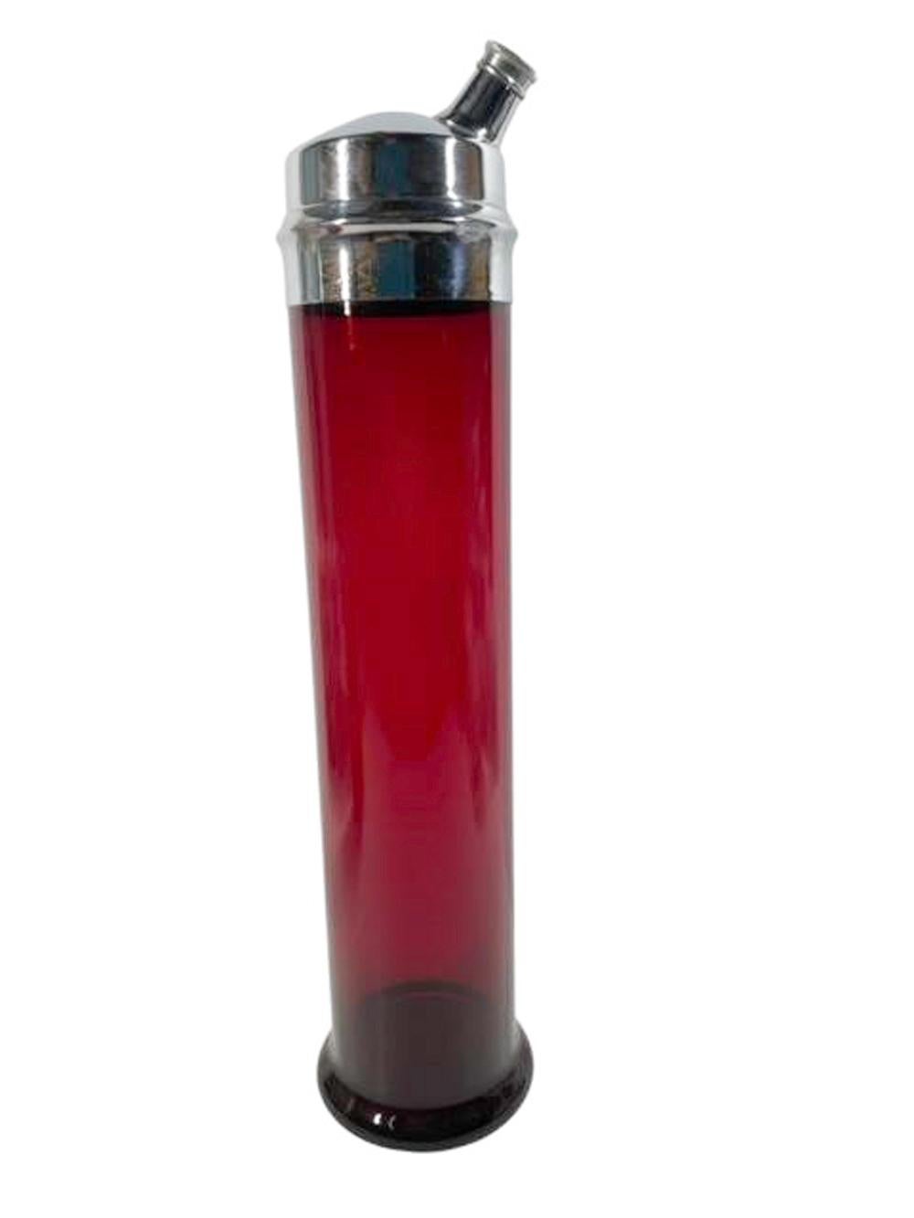 Art Decó Vaso Rojo Rubí 