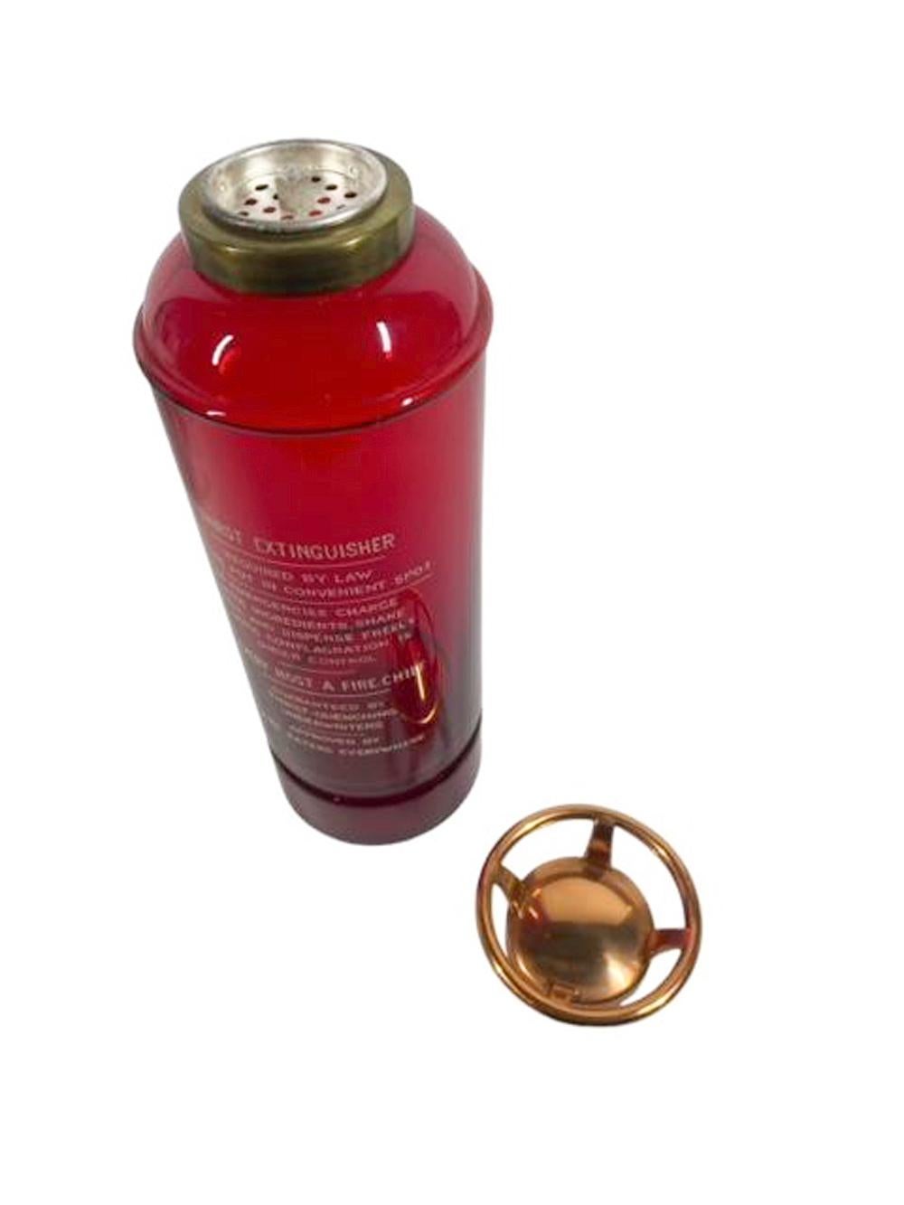 Metal Art Deco Ruby Red Glass 