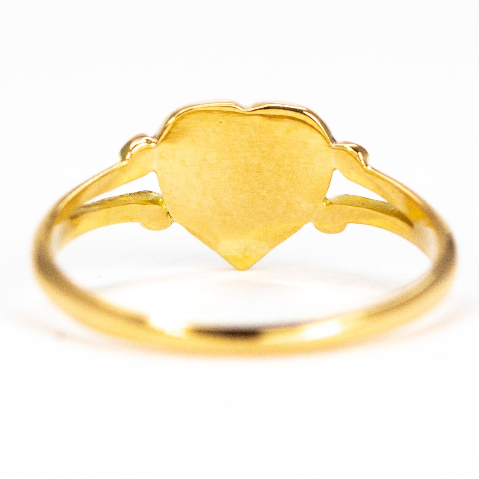 Women's Art Deco Ruby, Sapphire and Diamond 18 Carat Gold Heart Ring