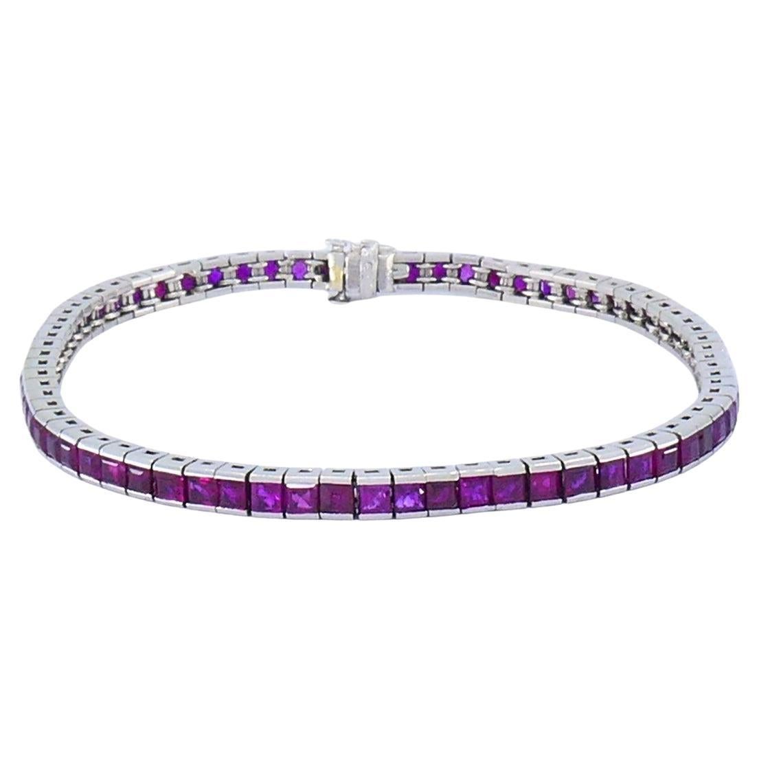 Art Deco Ruby Tennis Bracelet Platinum