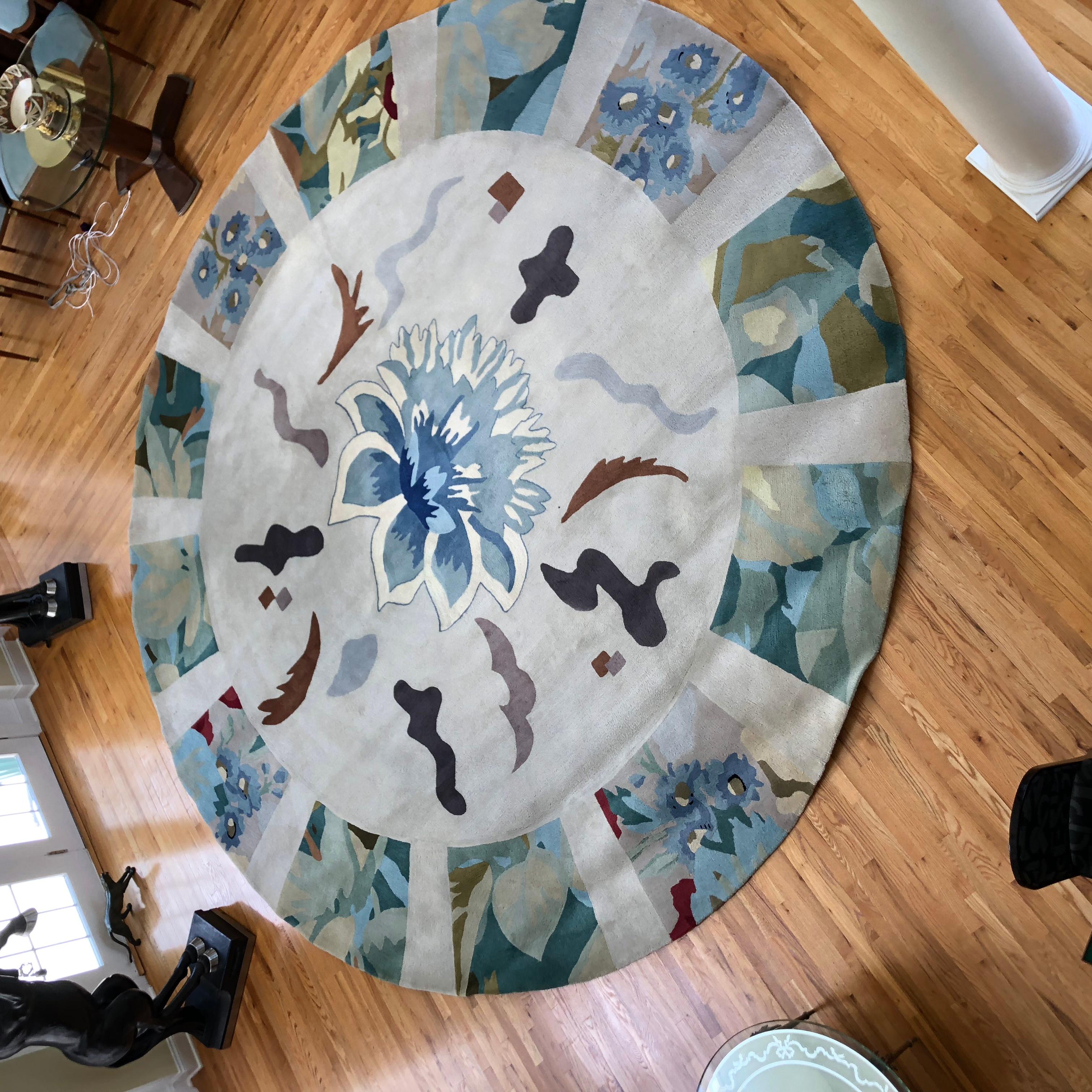 art deco round rug