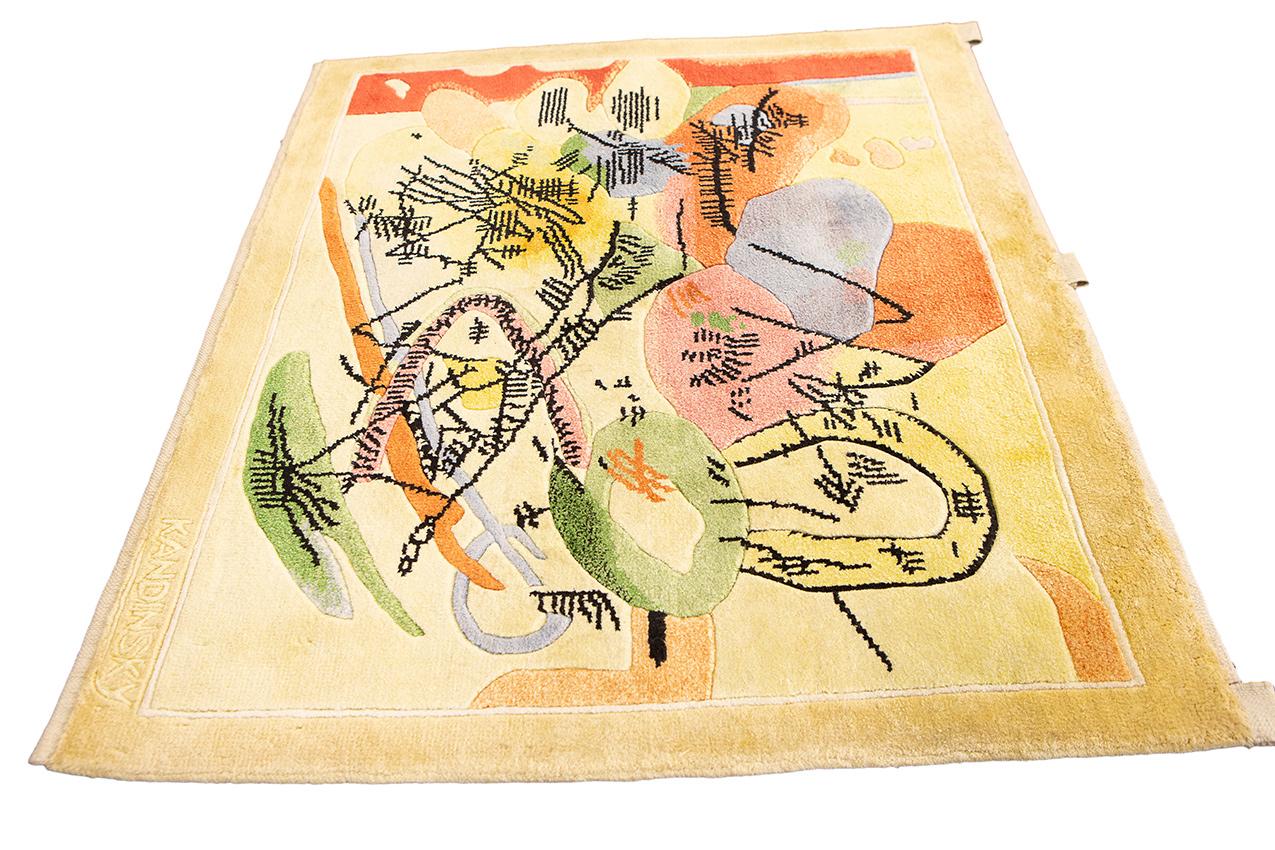 Kandinsky-Teppich Seide Ende 20. (Art déco) im Angebot