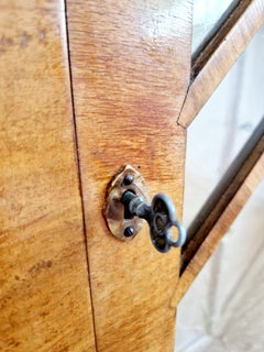 Art Deco Rurka Walnut Burl Display Cabinet