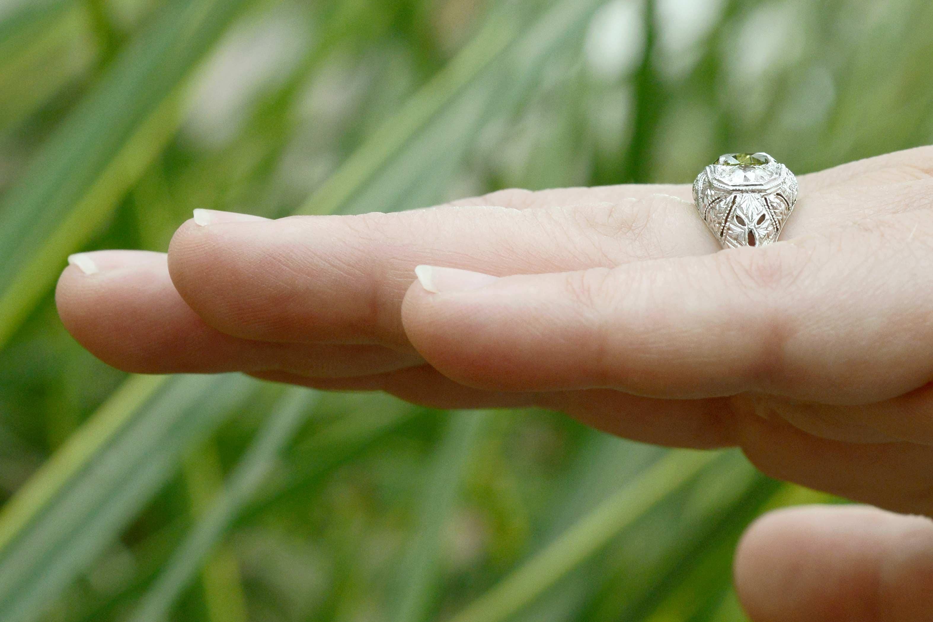 heirloom demantoid garnet engagement rings