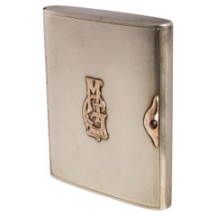 Art Deco Russo Argento Oro Rubino Portasigarette Hirsch Markowitsch Estonia 1930