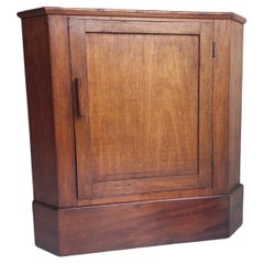 Vintage Art Deco Rustic Mahogany corner cupboard cabinet, 1940s