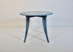 Art Deco Rustic Vintage Pastel Blue Spruce Circular Coffee Table 1930s Austria