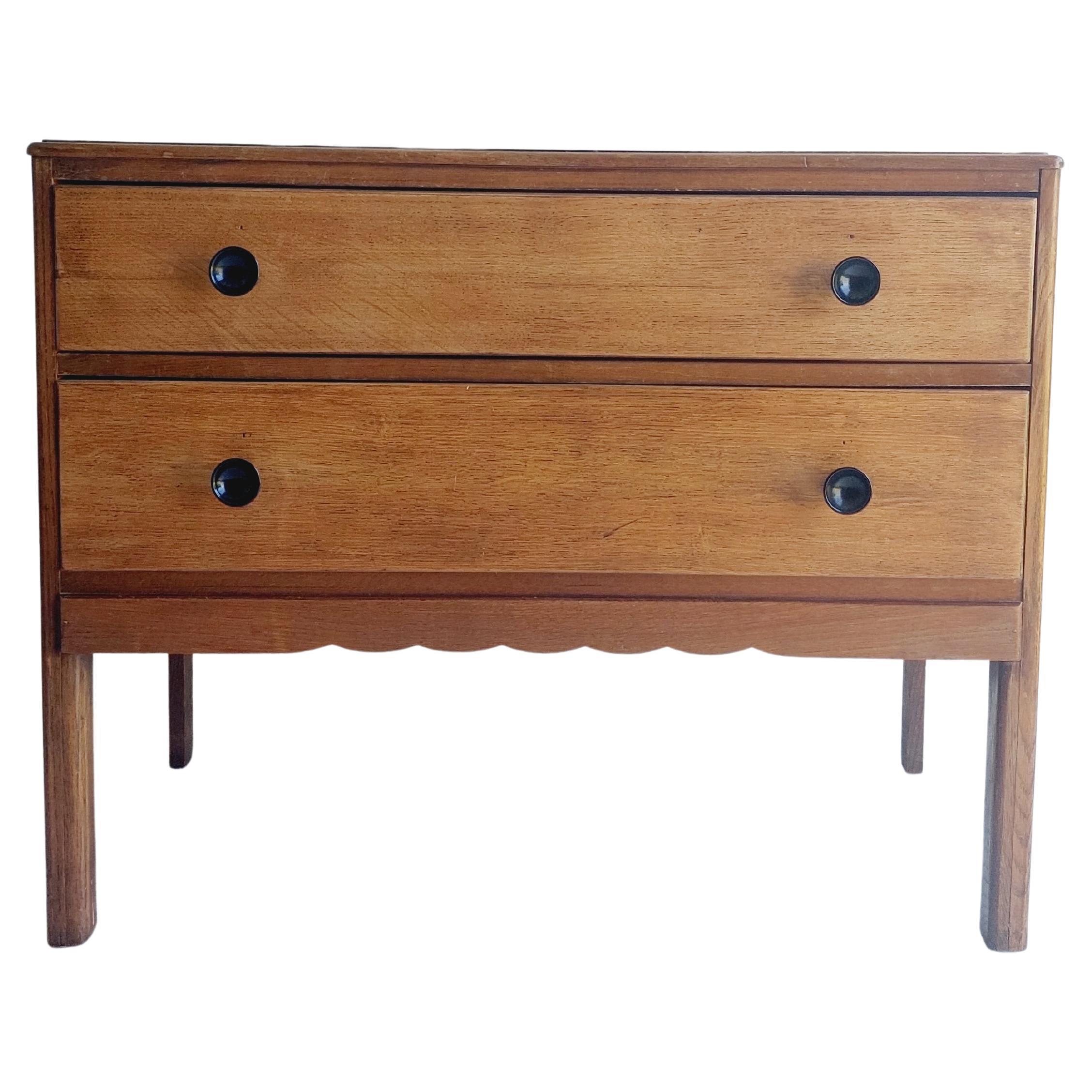 Art Deco Rustic Vintage  ‘Utility’ Oak Chest of Drawers 40s
