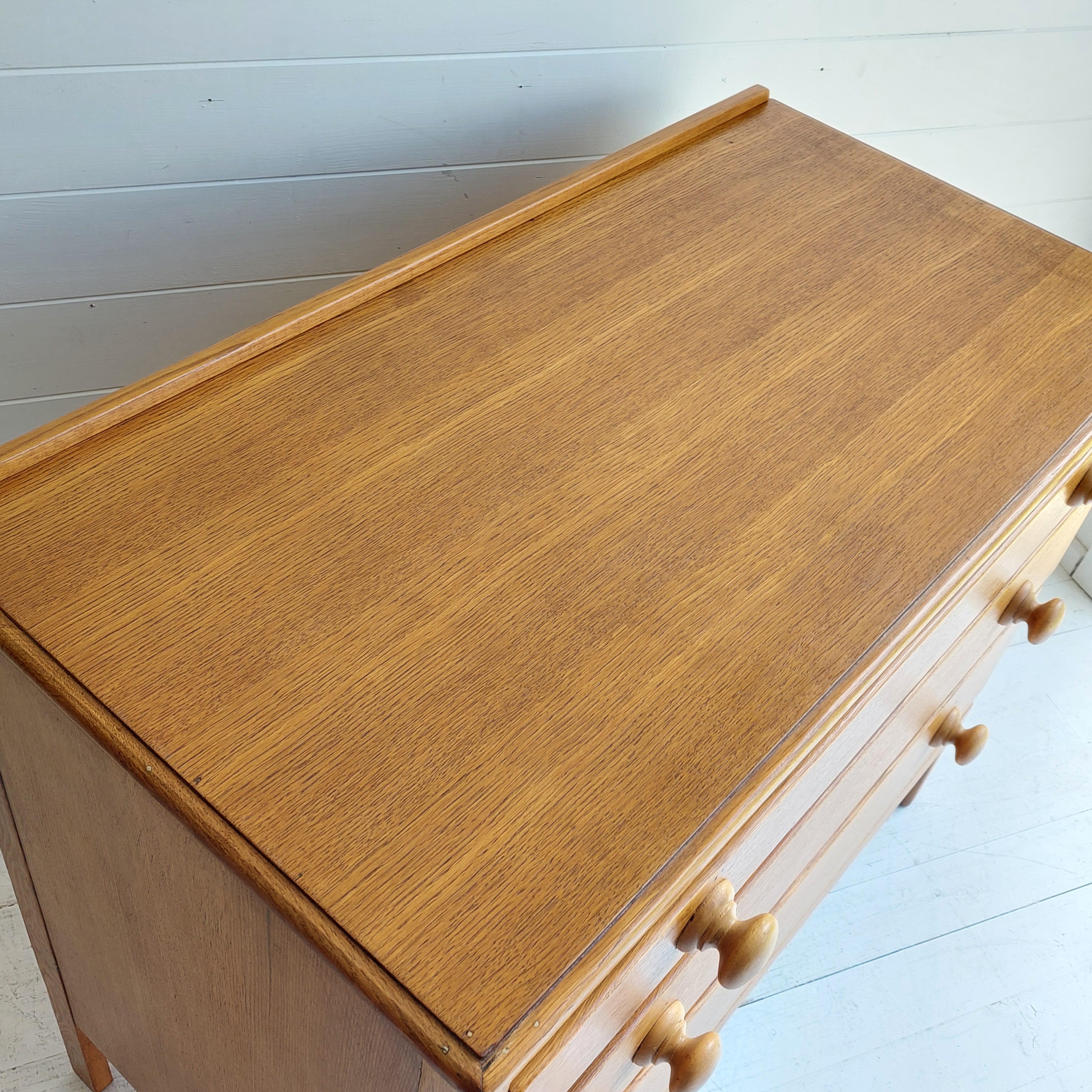 Art Deco Rustic Vintage ‘Utility’ Oak Chest of Drawers from Heals, 1940s 12