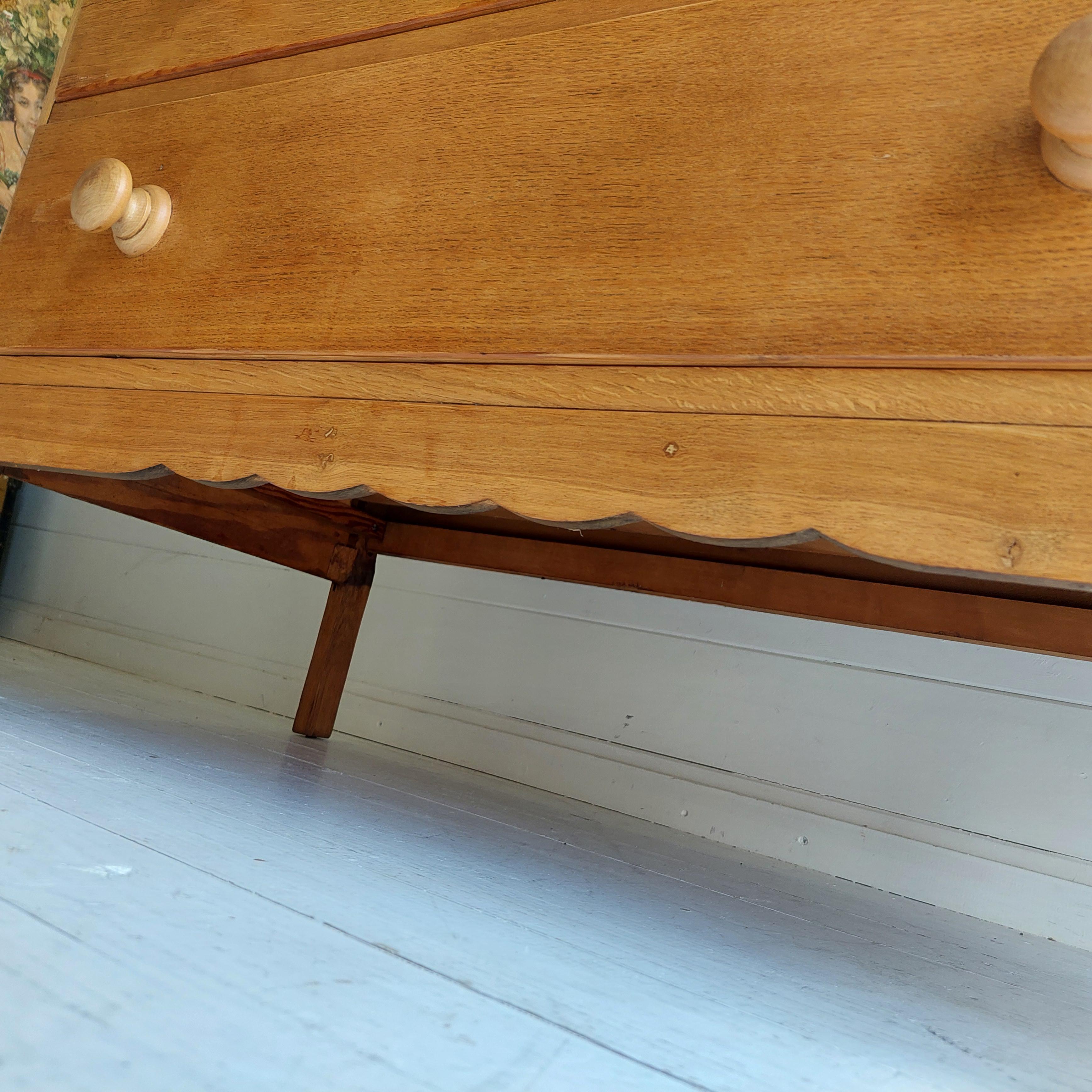 Art Deco Rustic Vintage ‘Utility’ Oak Chest of Drawers from Heals, 1940s 14