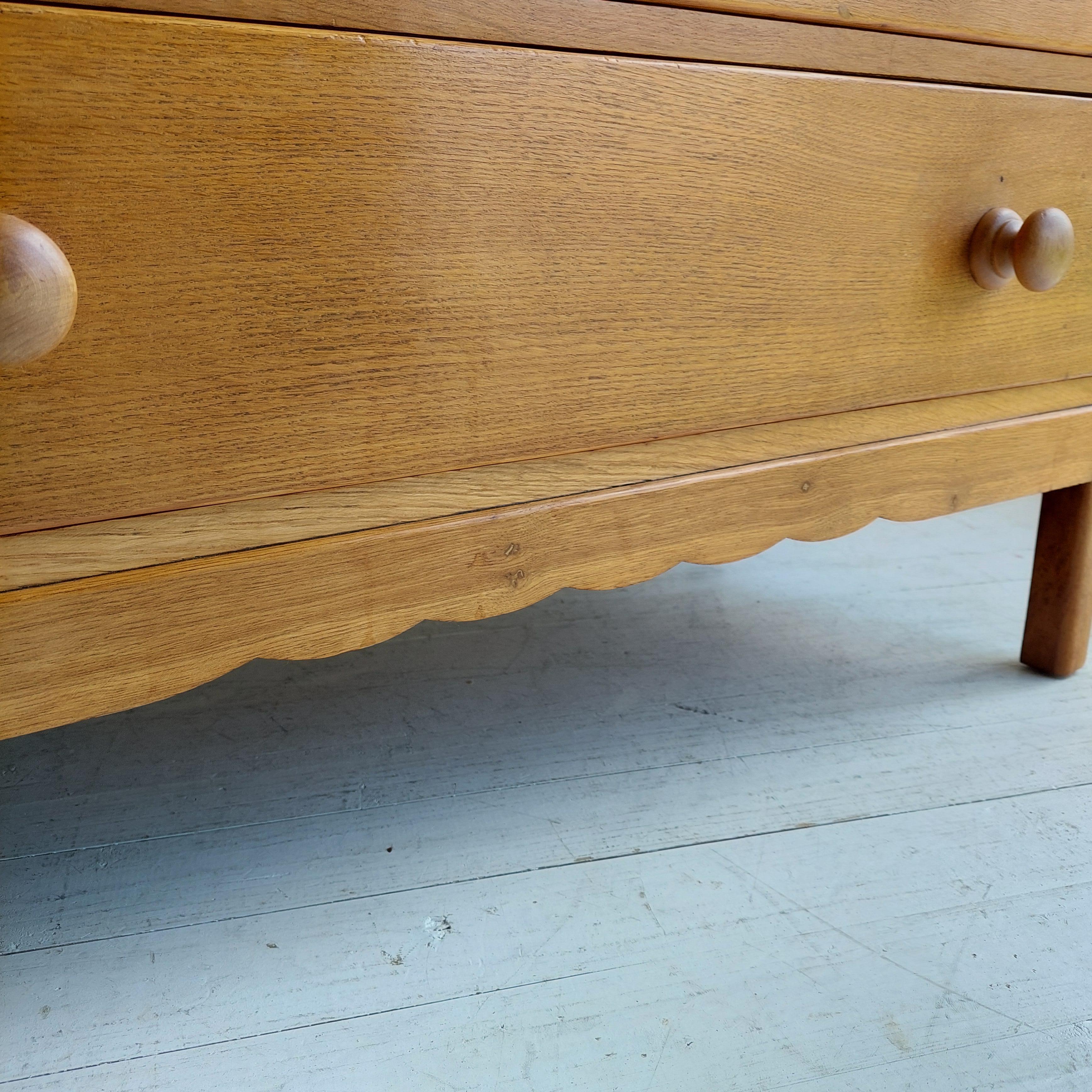 Art Deco Rustic Vintage ‘Utility’ Oak Chest of Drawers from Heals, 1940s 4