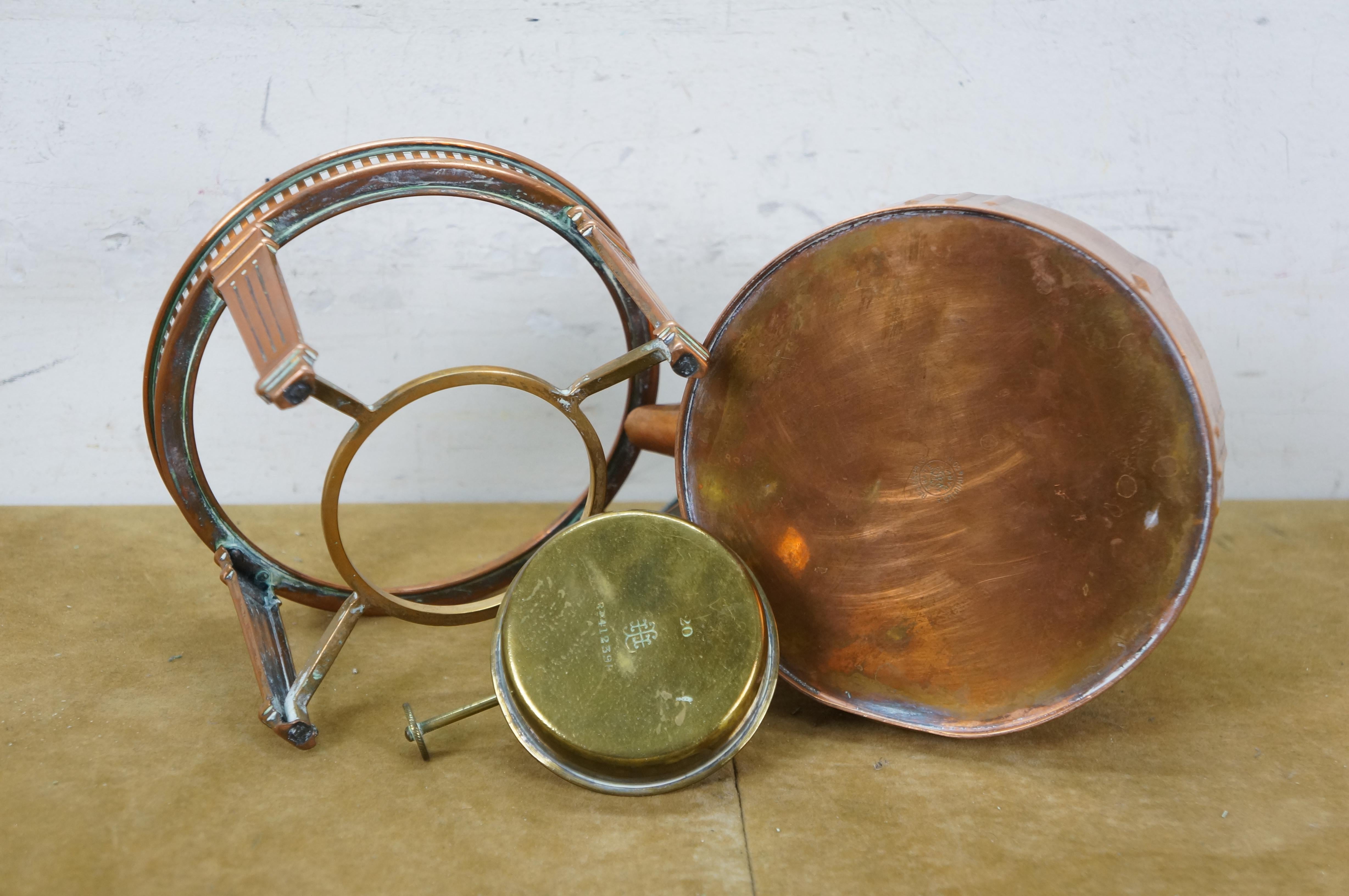 Art Deco S Sternau Kupfer Tee Kaffee Topf Teekanne Kessel Brenner Stand 10