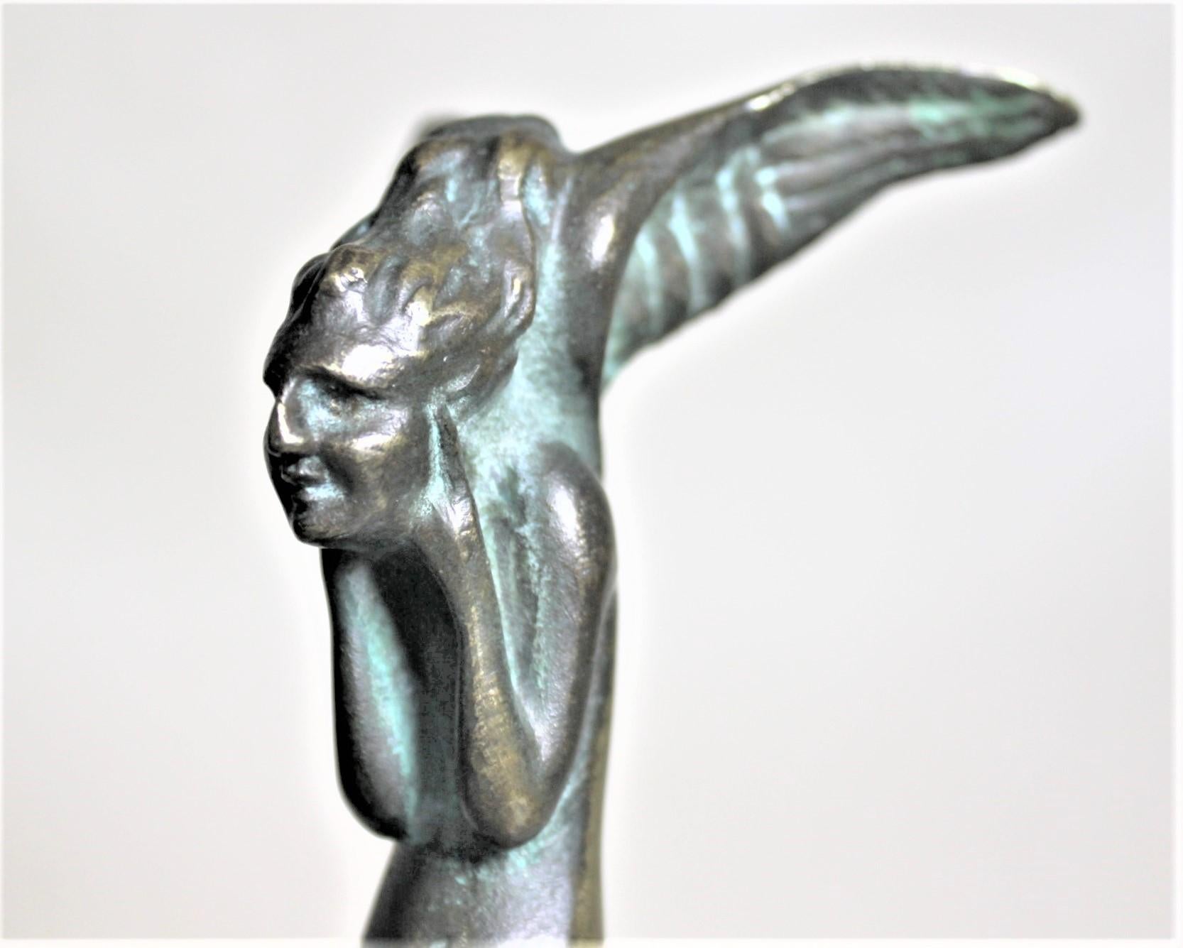Art Deco S. Zelikson Bronzeskulptur einer geflügelten weiblichen Aktskulptur „The Temptation“ im Angebot 5