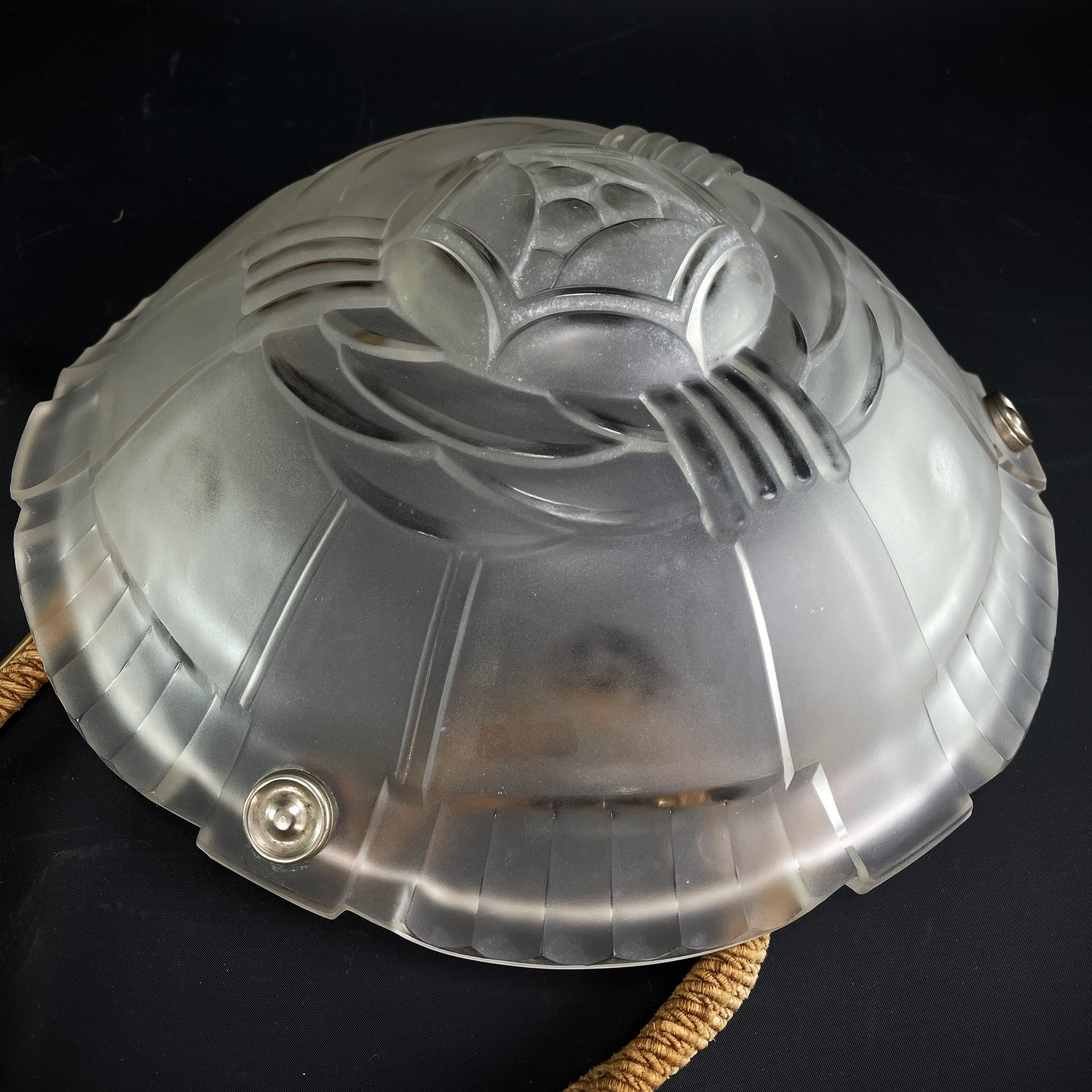ART DECO SABINO Paris, ciotola per lampada da soffitto, anni '30 in vendita 5