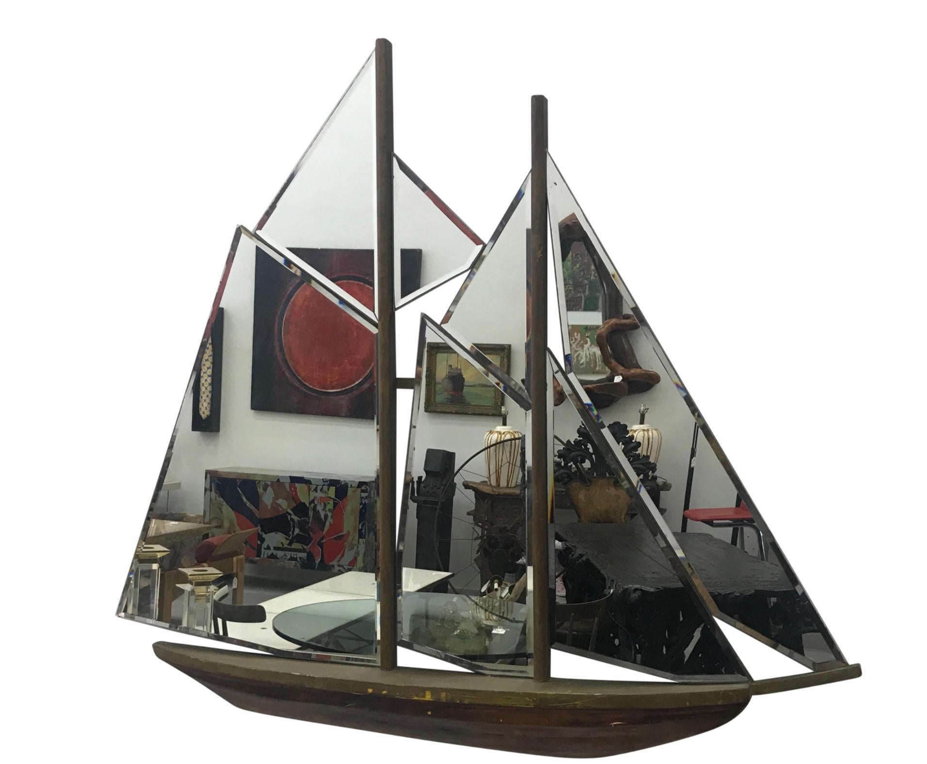 Mid-20th Century Art Deco Sailboat Mirror For Sale