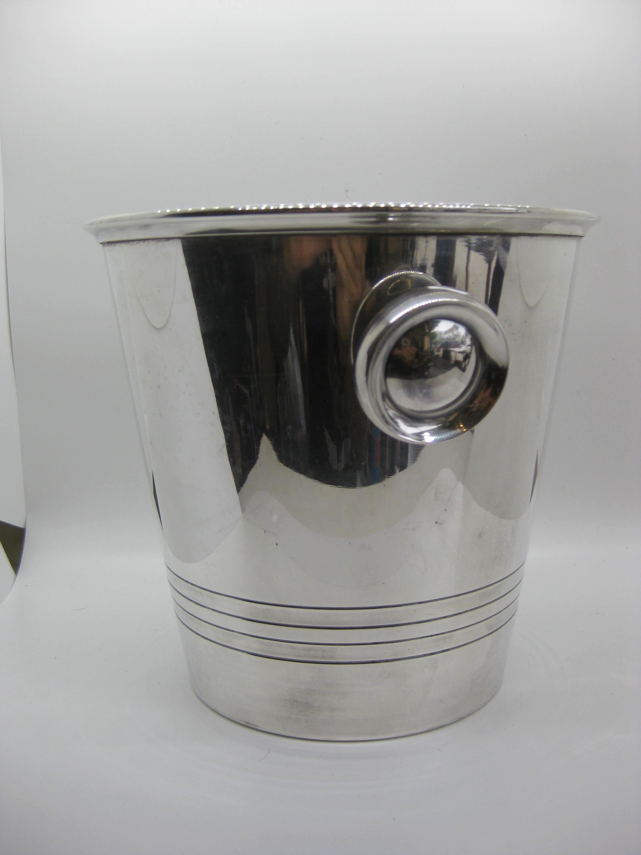 20th Century Art Deco Saint Medard Le Chardon French Silverplate Ice Bucket Champagne Cooler