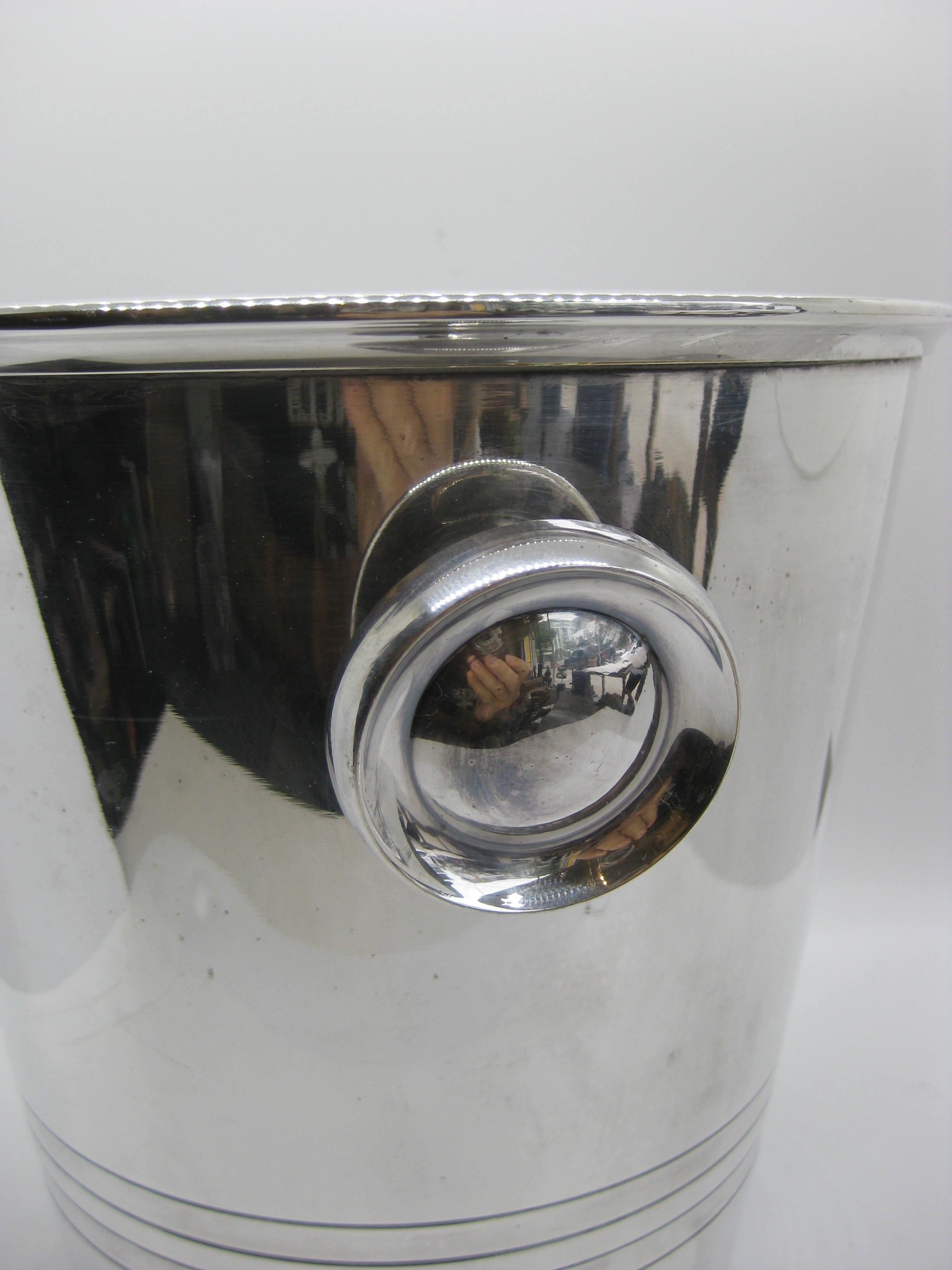 Silver Plate Art Deco Saint Medard Le Chardon French Silverplate Ice Bucket Champagne Cooler