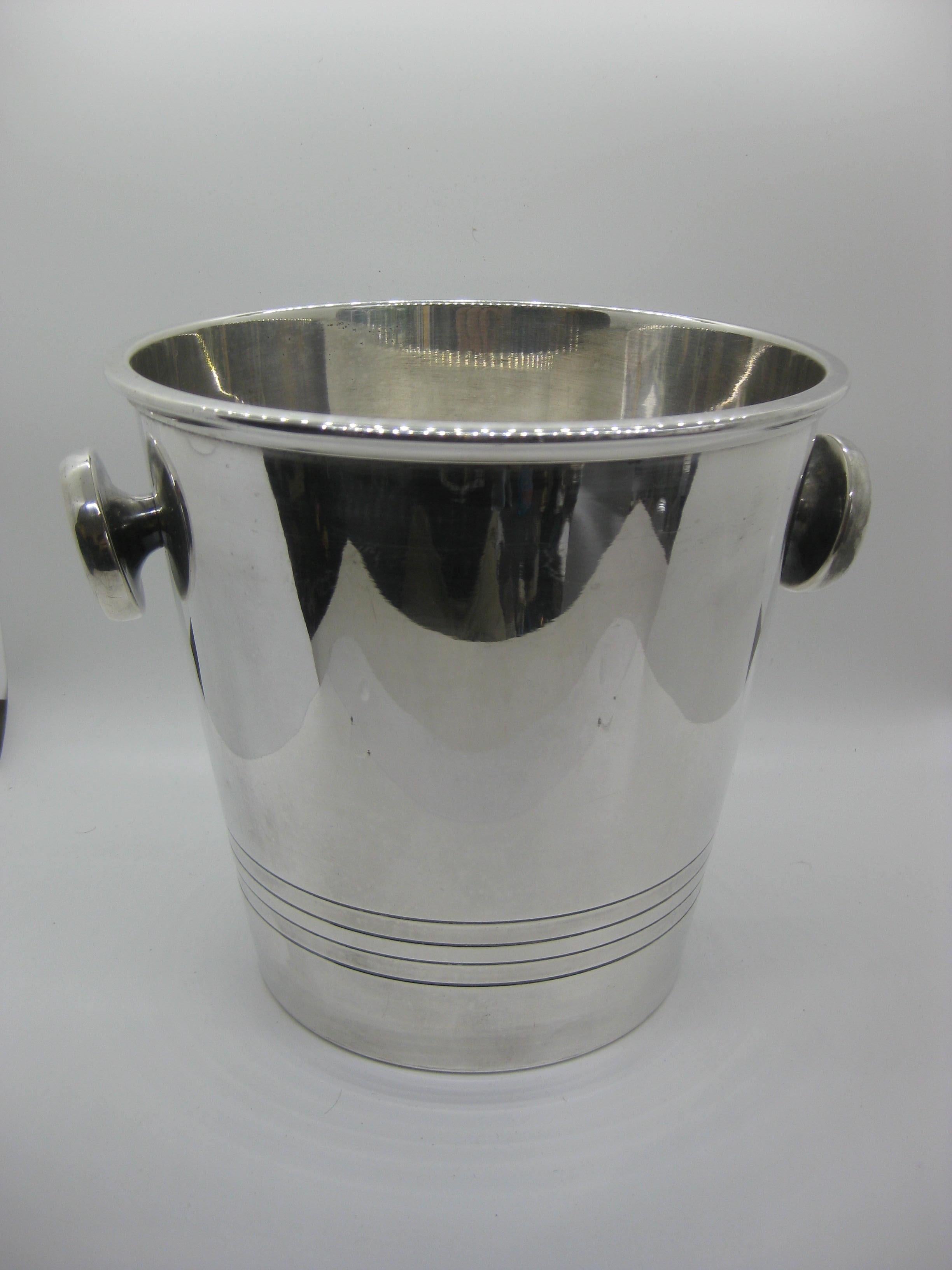 Art Deco Saint Medard Le Chardon French Silverplate Ice Bucket Champagne Cooler 1