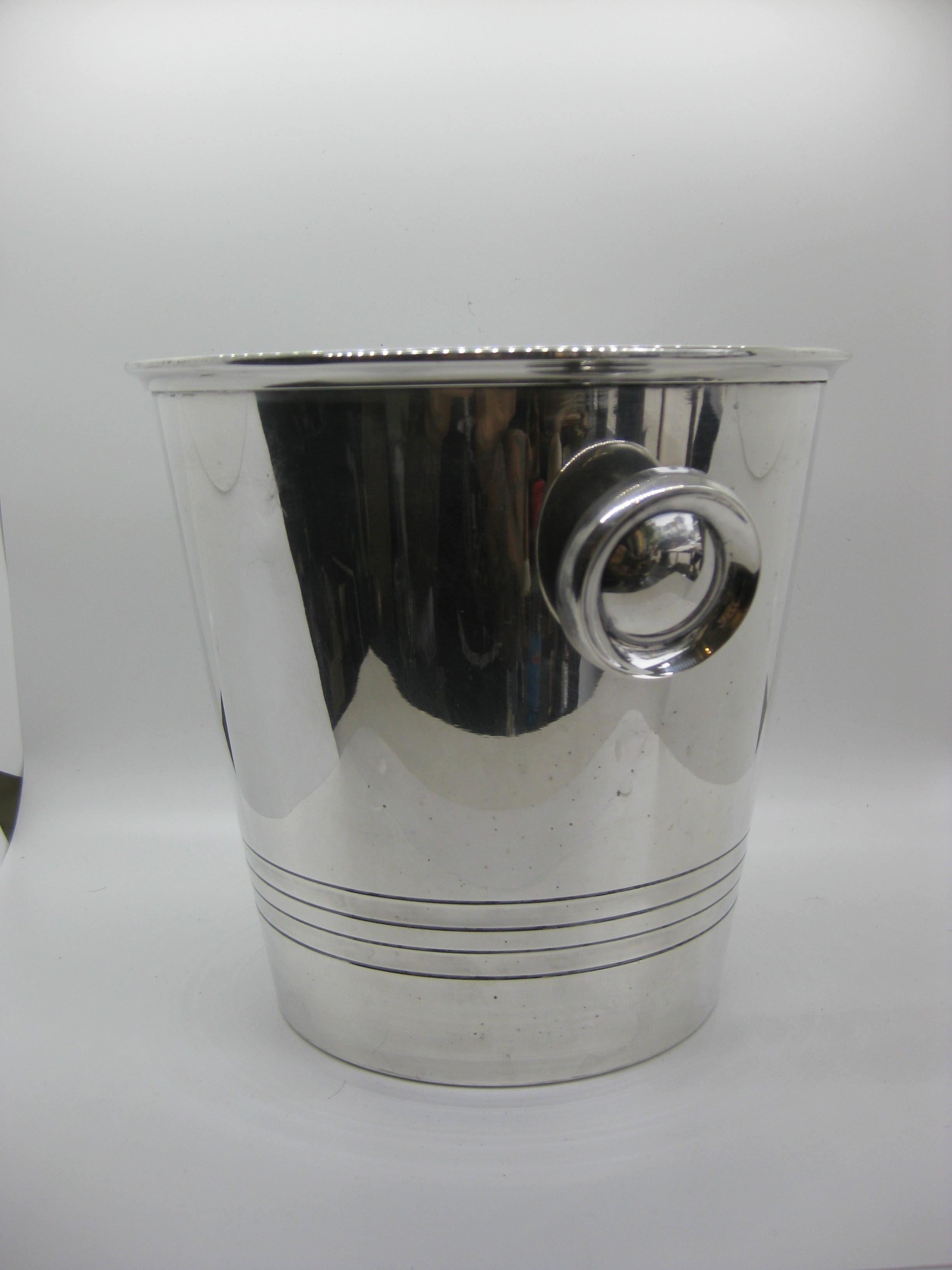 Art Deco Saint Medard Le Chardon French Silverplate Ice Bucket Champagne Cooler 2