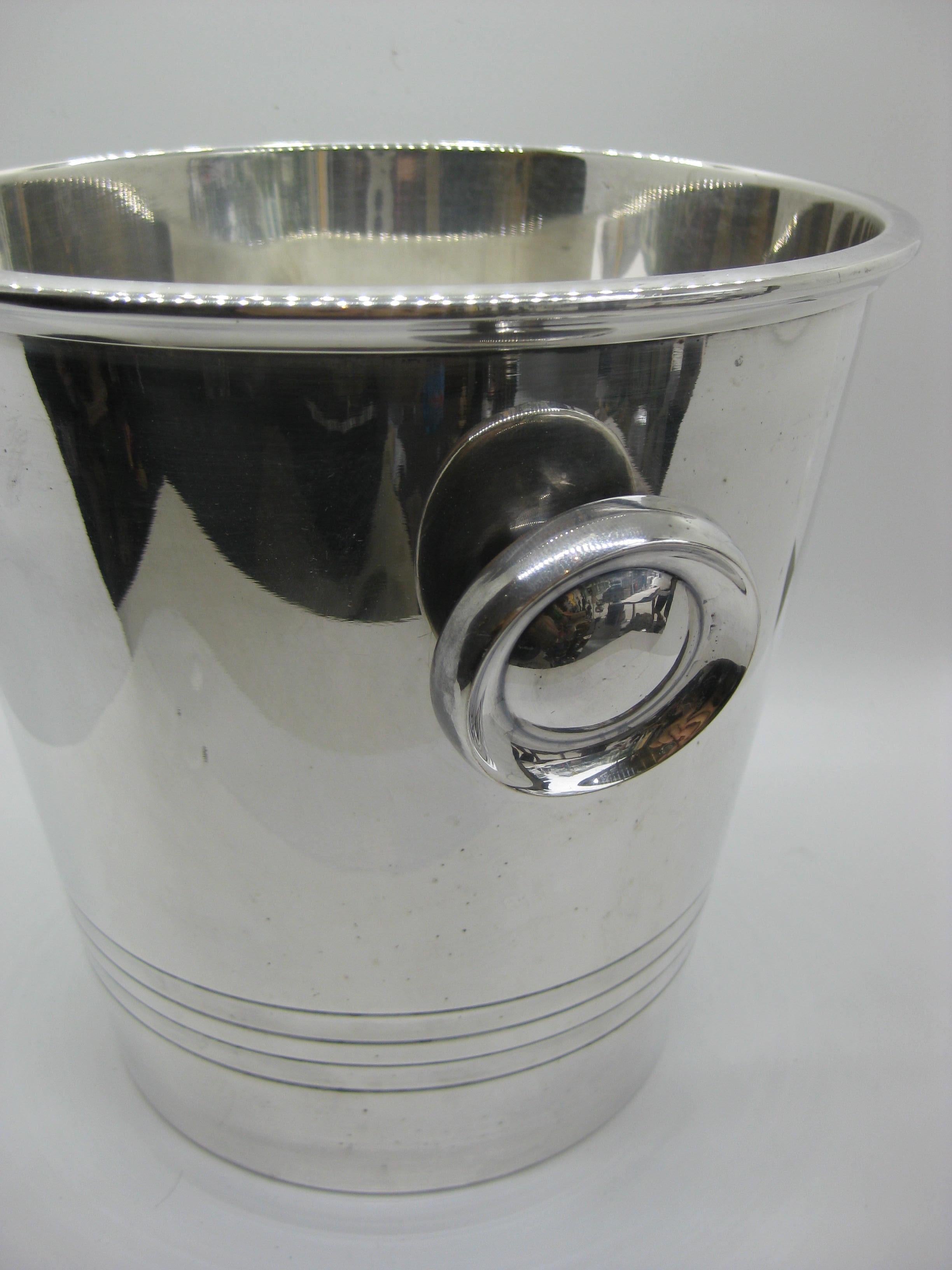 Art Deco Saint Medard Le Chardon French Silverplate Ice Bucket Champagne Cooler 3