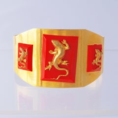 Art Deco Salamander Cuff Bracelet With Cherry Bakelite By Jean Painlevé, 1930s