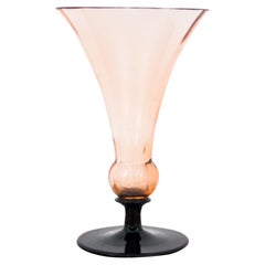 Art Deco Salmon Pink Vase, Hortensja Glassworks, 1930s
