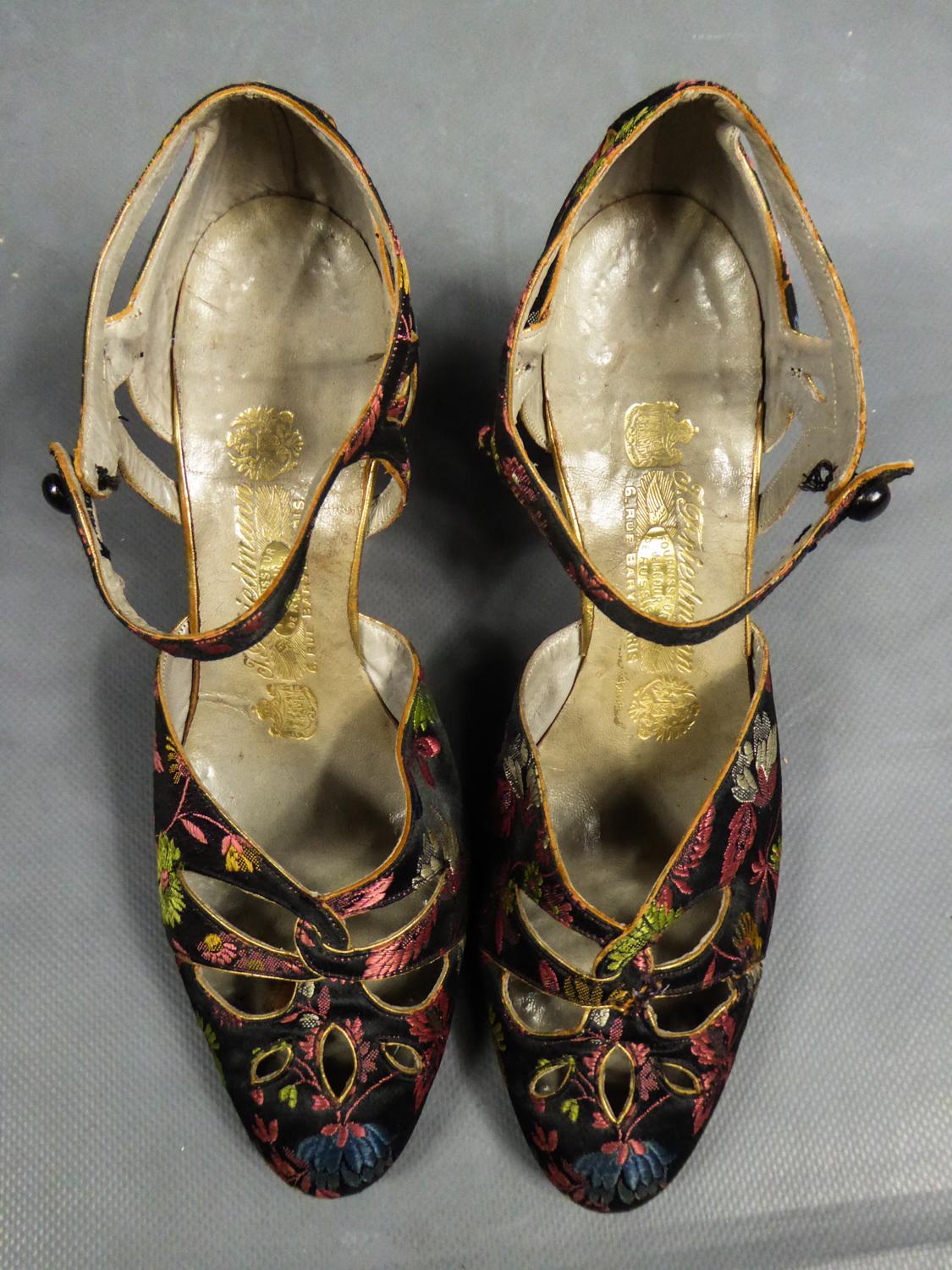 Art Deco Salomé or Charles IX Satin Shoes for the Ball Circa 1915  1