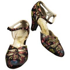 Art Deco Salomé or Charles IX Satin Shoes for the Ball Circa 1915 