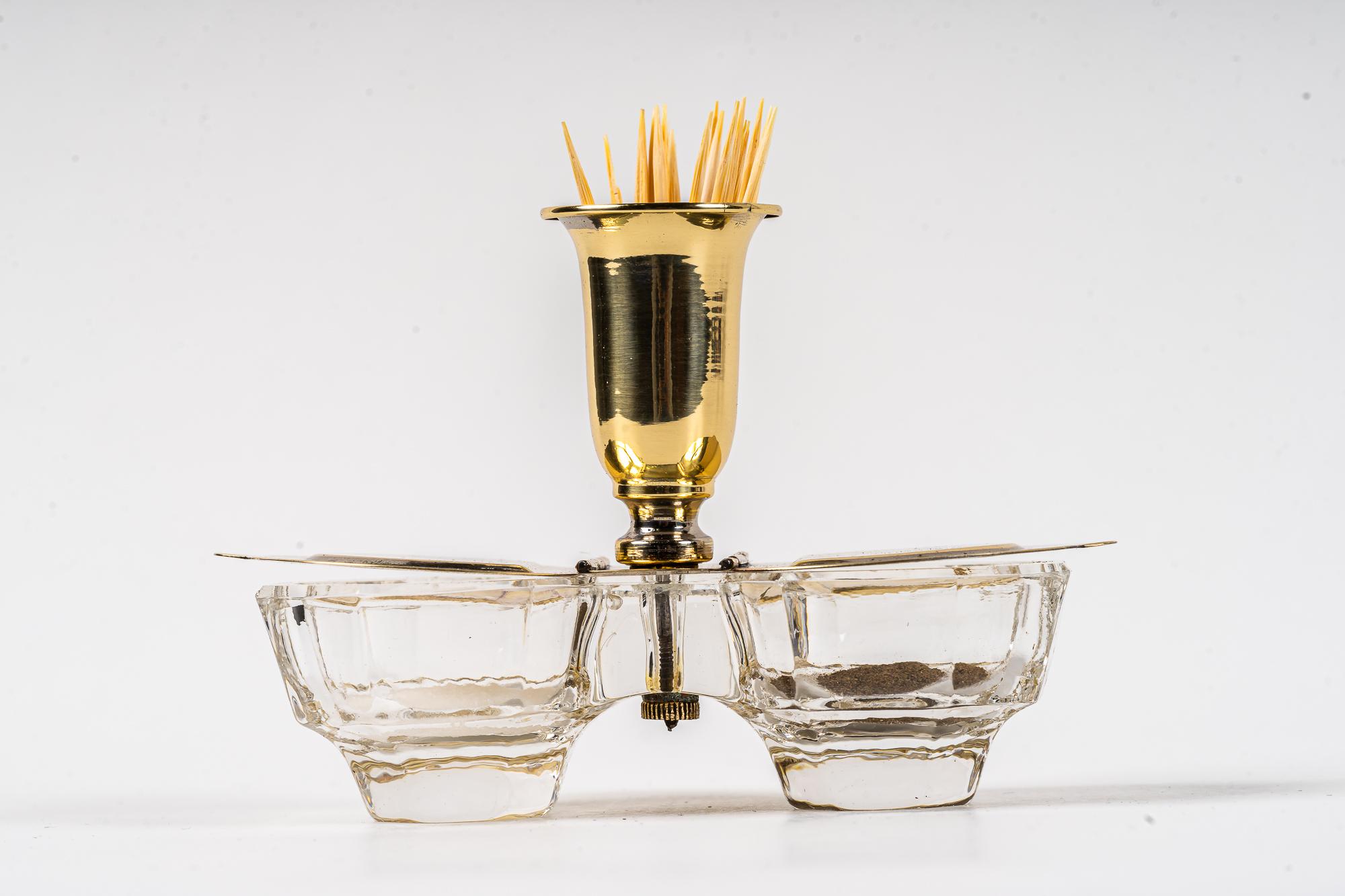 Art Deco Salz- und Pfefferstreuer mit Zahnstocherhalterung um 1920 im Angebot 4