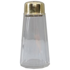 Art Deco Sugar Shaker Cut Glass Brass Combination, circa 1920s