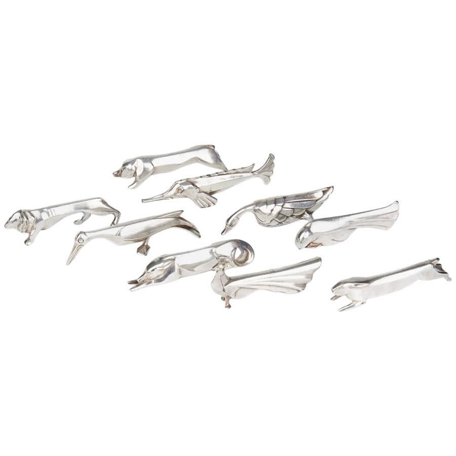 Art Deco Sandoz Gallia Animal Knife Rests
