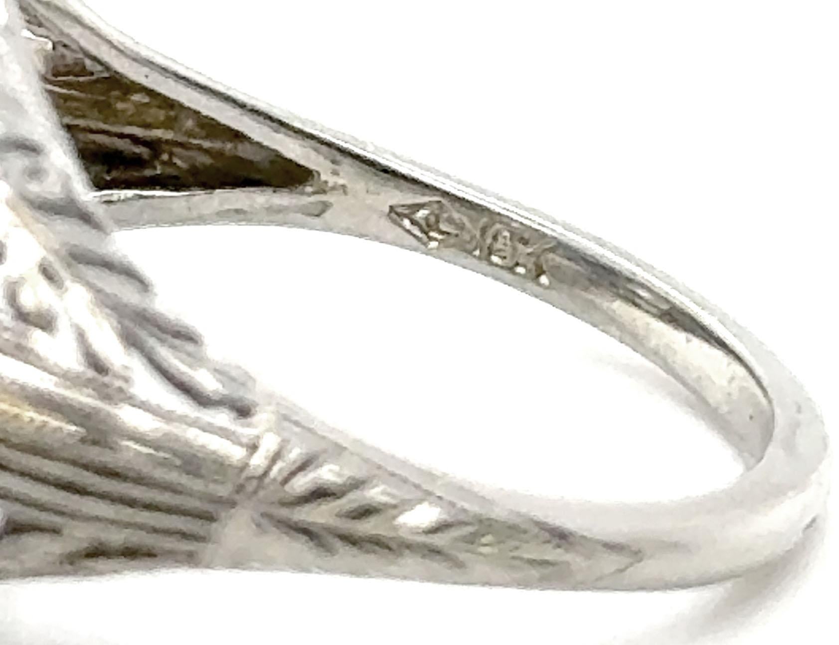 Art Deco Sapphire 3 Stone Ring Sri Lanka Sapphire Mined Diamond 1.58ct GIA 1920s For Sale 4