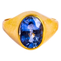 Art Deco Sapphire and 18 Carat Gold Signet Ring