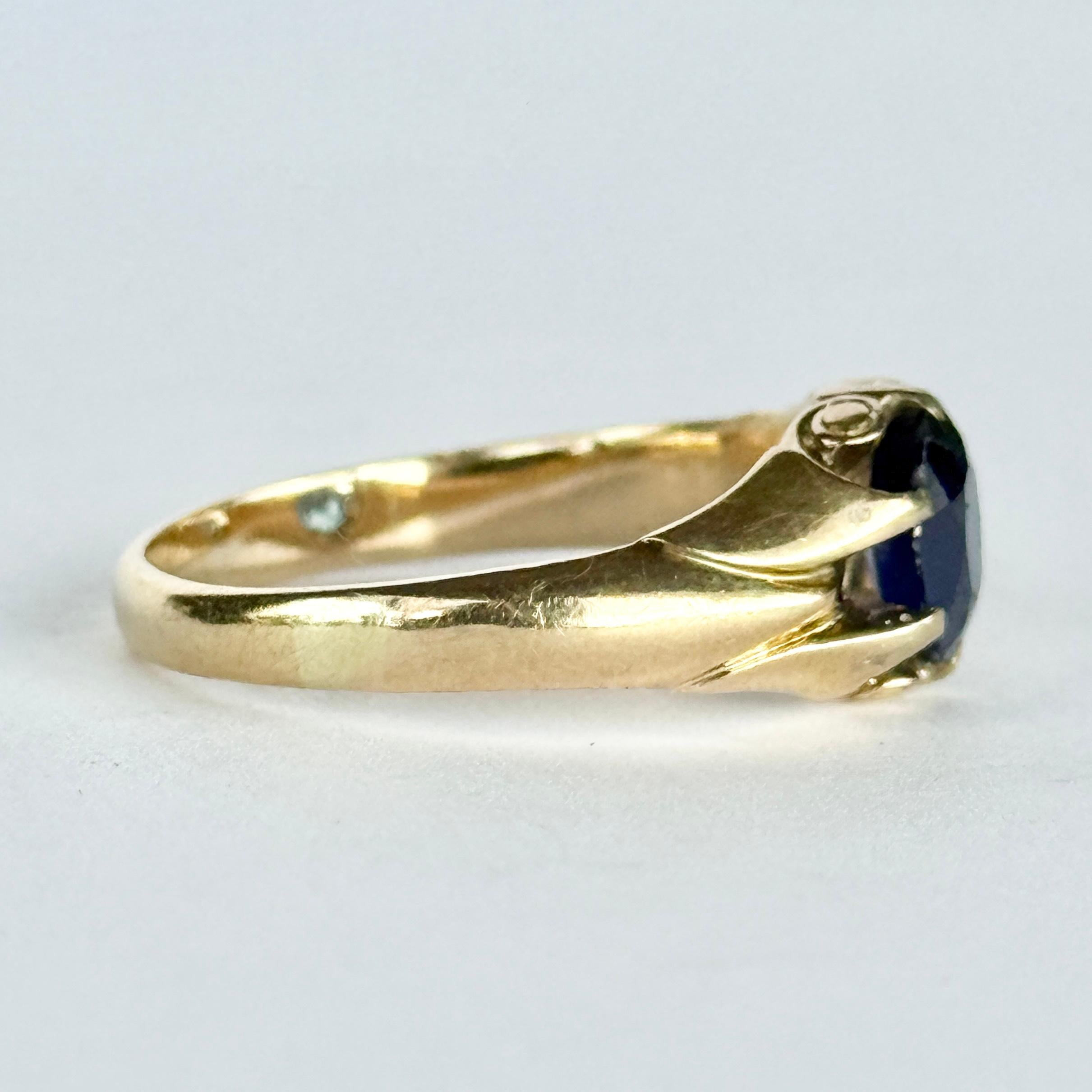 Bracelet solitaire Art Déco en saphir et or 18 carats Pour femmes en vente