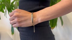 Art Deco Sapphire and Diamond 14k Yellow Gold Hinged Bangle Bracelet