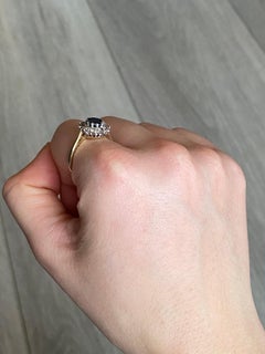 Art Deco Sapphire and Diamond 18 Carat and Platinum Cluster Ring