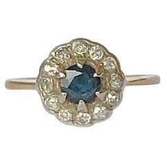 Art Deco Sapphire and Diamond 18 Carat and Platinum Cluster Ring Art Deco Sapphire and Diamond 18 Carat and Platinum Cluster Ring