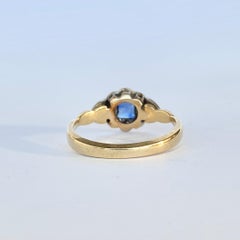 Art Deco Sapphire and Diamond 18 Carat Gold Panel Ring