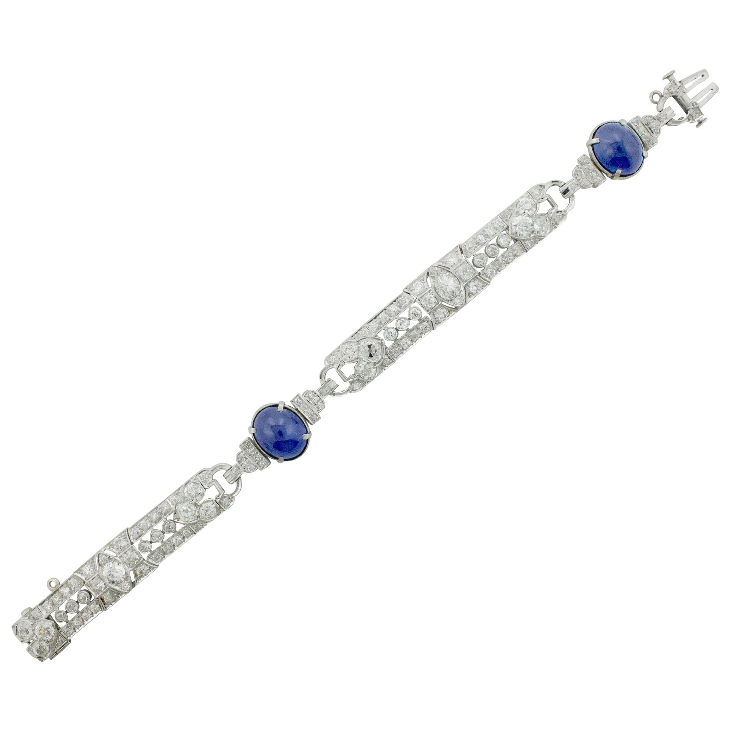 Art Deco Sapphire and Diamond Bracelet Adler & Co. circa 1920s 18.85 Carat
