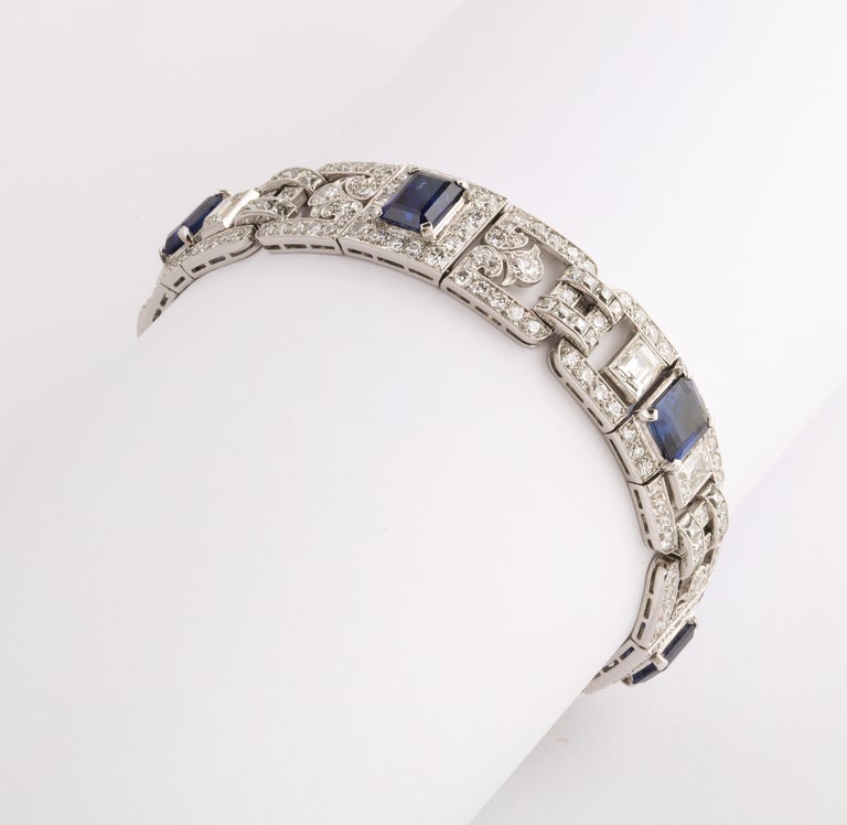 Art Deco Sapphire and Diamond Bracelet by Tiffany & Co. For Sale 2