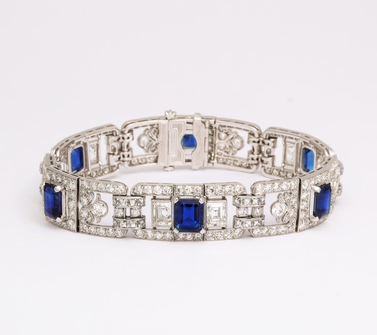 Art Deco Sapphire and Diamond Bracelet by Tiffany & Co. For Sale 3
