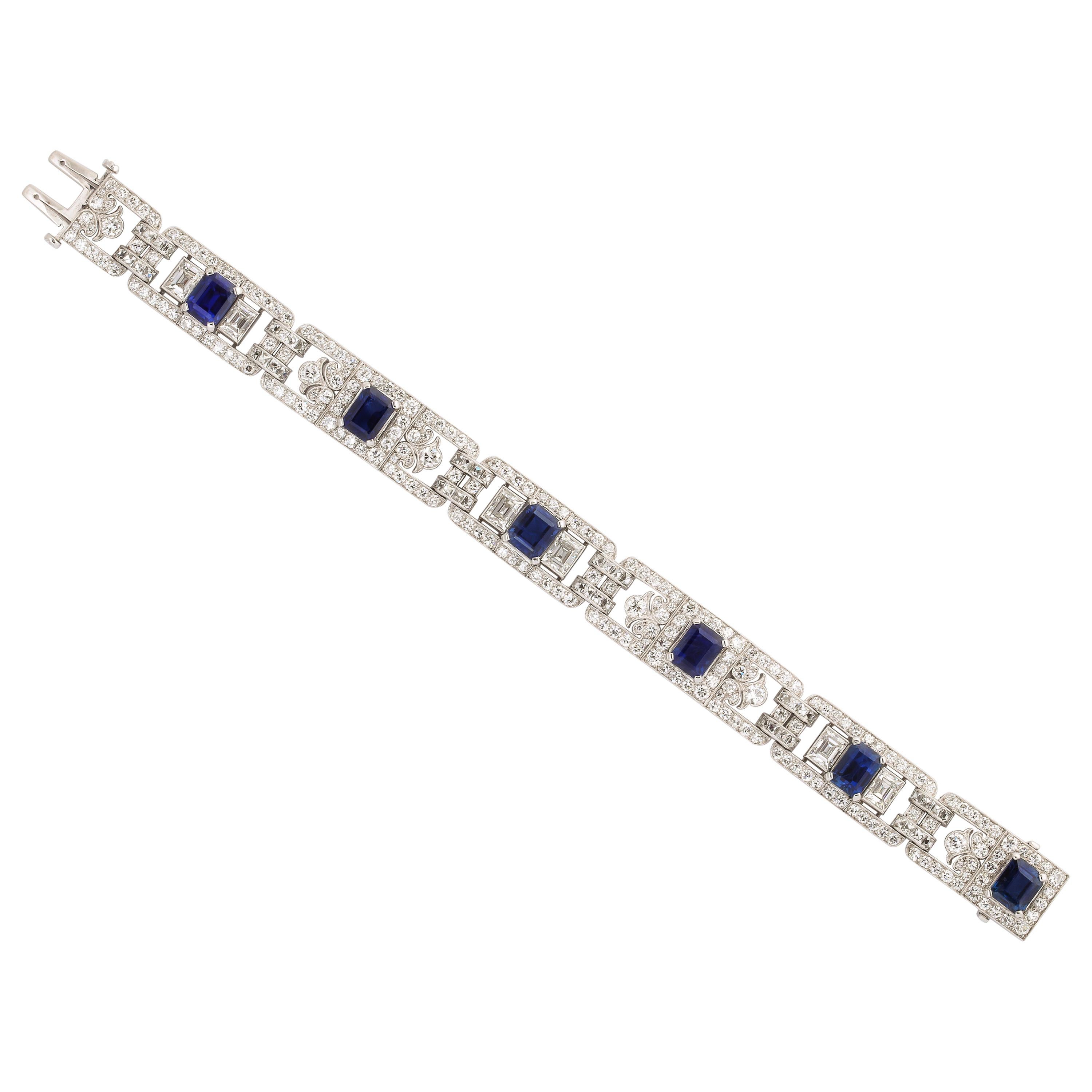 Art Deco Sapphire and Diamond Bracelet by Tiffany & Co.