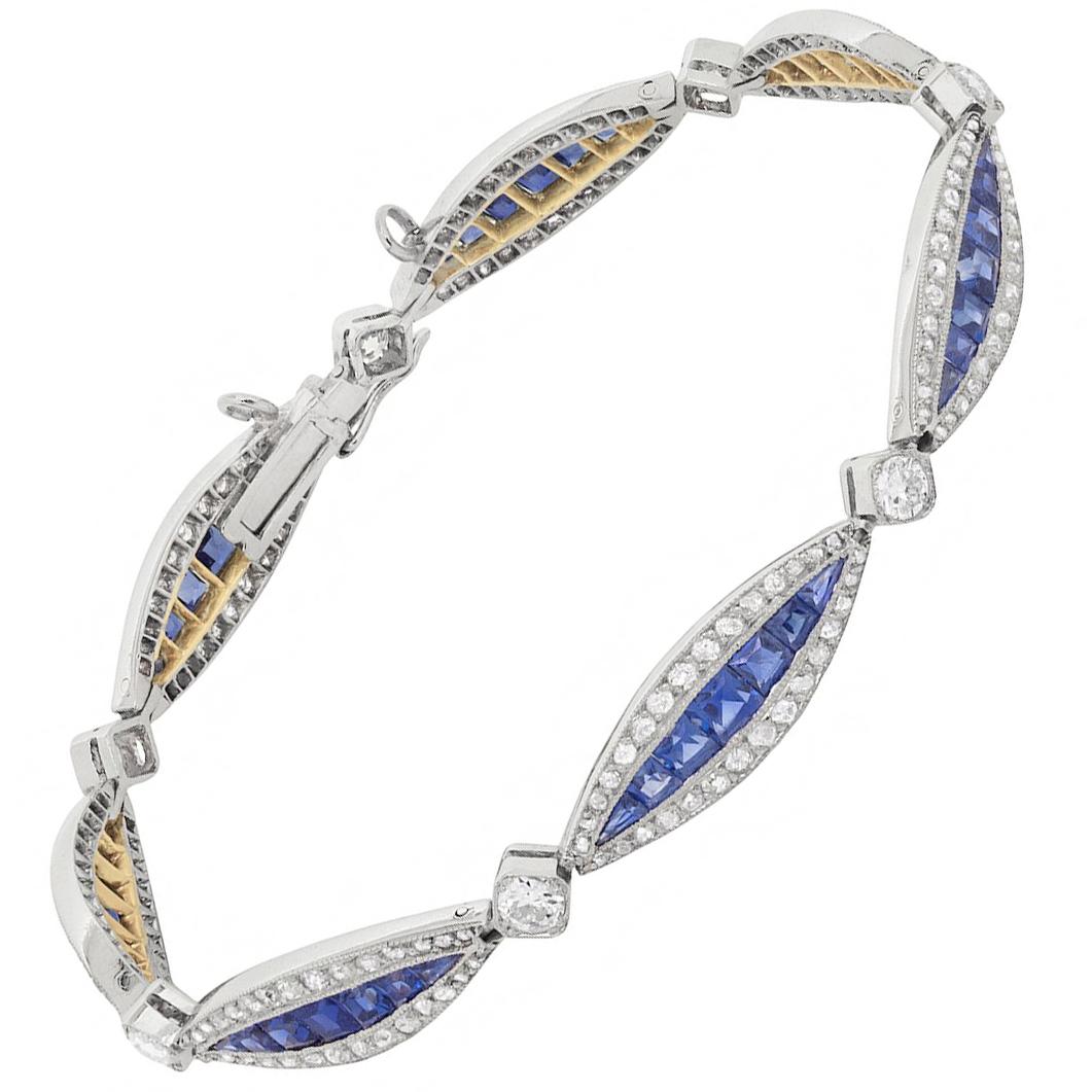 Art Deco Sapphire and Diamond Bracelet, circa 1920s