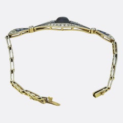 Bracciale Art Deco con zaffiri e diamanti