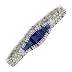 Vintage Art Deco Sapphire and Diamond Bracelet