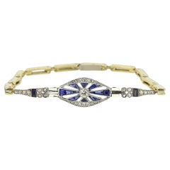 Vintage Art Deco Sapphire and Diamond Bracelet