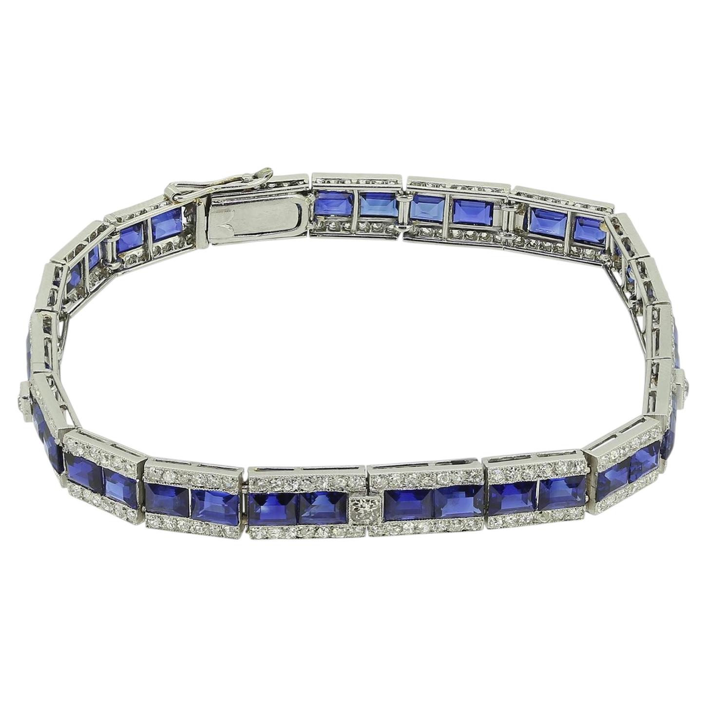 Art Deco Sapphire and Diamond Bracelet