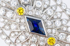 Art Deco Sapphire and Diamond Brooch