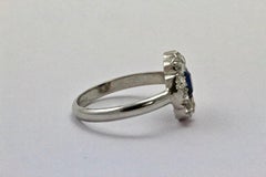 Art Deco Sapphire and Diamond Cluster Ring